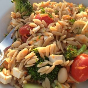 mediterranean inspired orzo salad